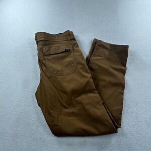 Prana Pants Mens 33 Brown Stretch Zion II Slim Fit Cargo Belted Hiking Camp